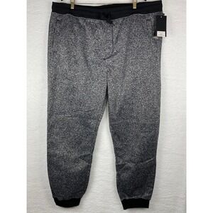 Southpole Mens Big and Tall Jogger Sweatpants Marled Grey Black Fleece 5XB NEW